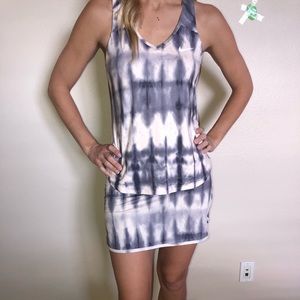 Nike Pure Peach/Grey Tie dye tennis outfit